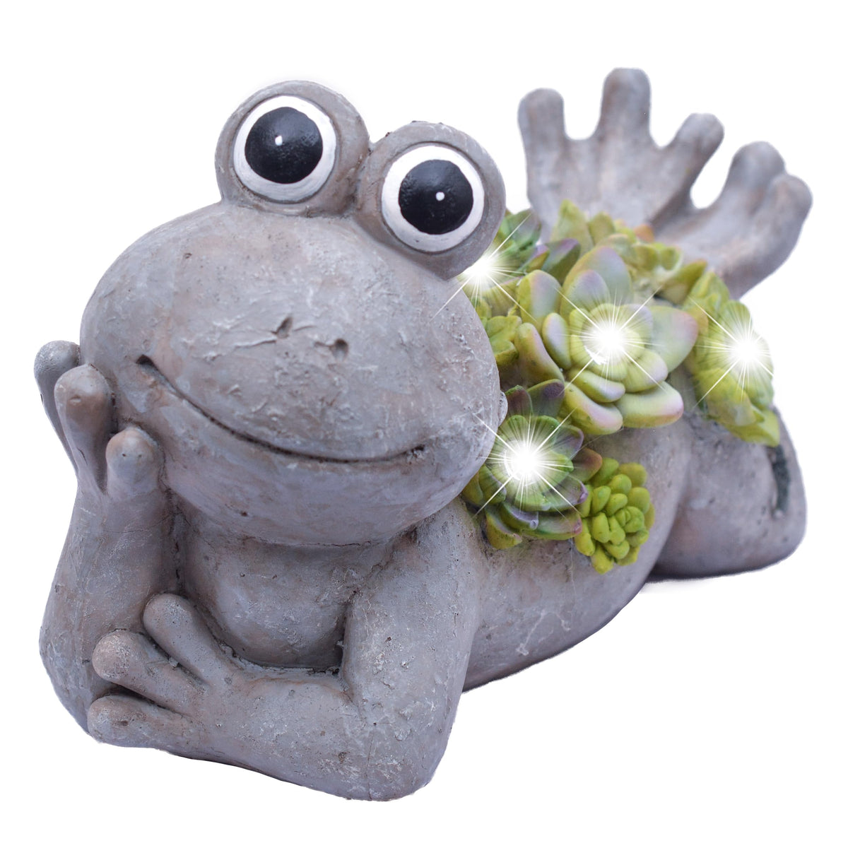 TERESA'S COLLECTIONS Cute Frog Garden Decor with Solar Light 5.5"