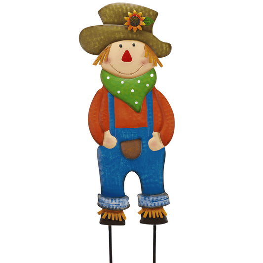 TERESA'S COLLECTIONS Fall Decor for Outdoor Home, Scarecrow for Garden Metal Stakes for Fall Decorations, Autumn Decor for Thanksgiving Decorations, Blue Harvest Yard Signs for Home Lawn Patio, 25"