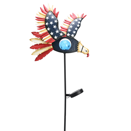 TERESA'S COLLECTIONS 4th of July Decorations for Outdoor, Patriotic Memorial Day Garden Decor, Eagle Metal Yard Art Sign for Outside, Americana Garden Stake for Lawn, Independence Day Gifts