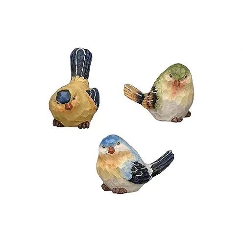 TERESA'S COLLECTIONS Bird Garden Decor Outdoor Statues Figurines, Set of 3 Birds Statues Indoor Outdoor Resin Lawn Ornaments Home Decor Window Yard Porch Patio Indoor Gifts for Women Mom